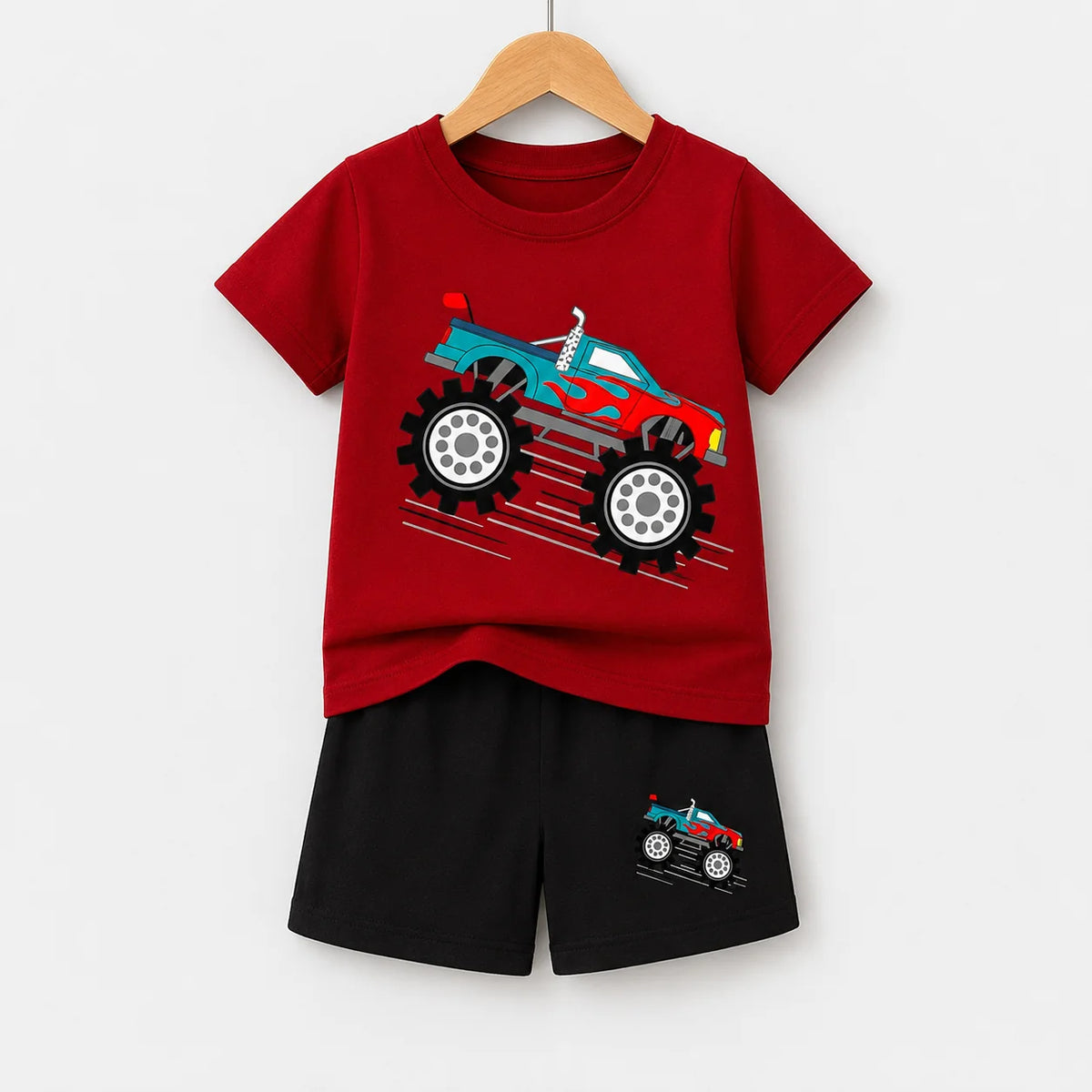 Kids Monster Truck T-Shirt & Shorts Set