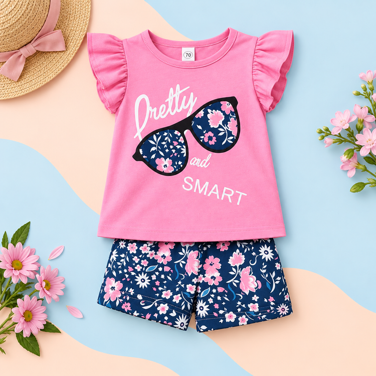 Catalog photo of the Pretty & Smart top and floral shorts set