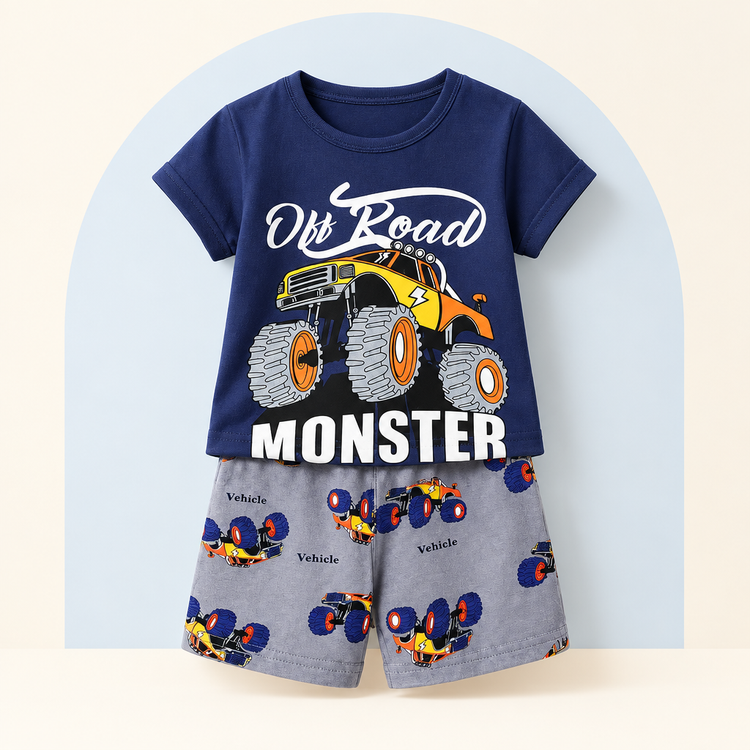 Kids Off-Road Monster Truck T-Shirt & Shorts Set